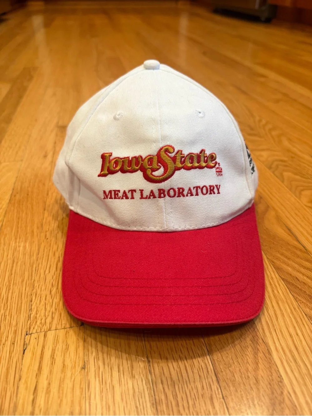 Iowa State Meat Laboratory White and Red Baseball Hat